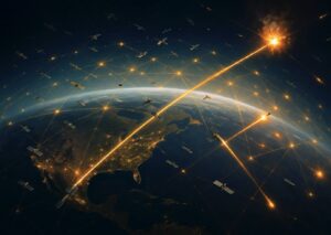 An artists conception of Trump's so-called Golden Dome system in action.