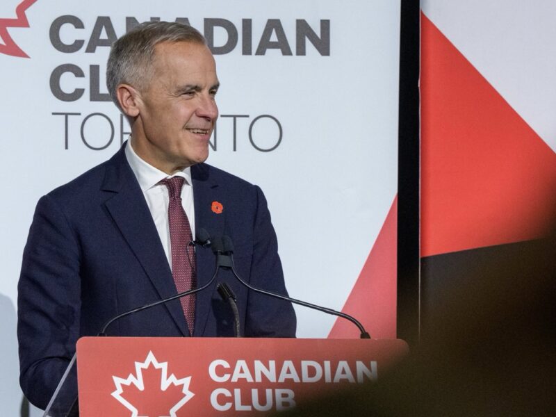 Mark Carney discussing the 2025 Budget at the Canadian Club in Toronto.