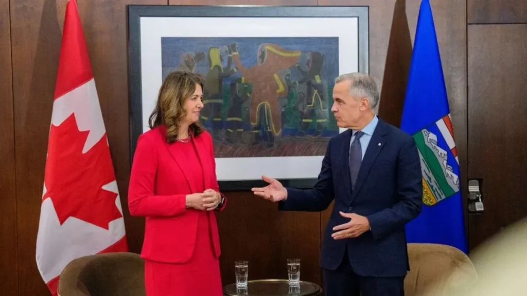 Alberta Premier Danielle Smith and Canadian Prime Minister Mark Carney.