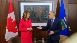 Alberta Premier Danielle Smith and Canadian Prime Minister Mark Carney.