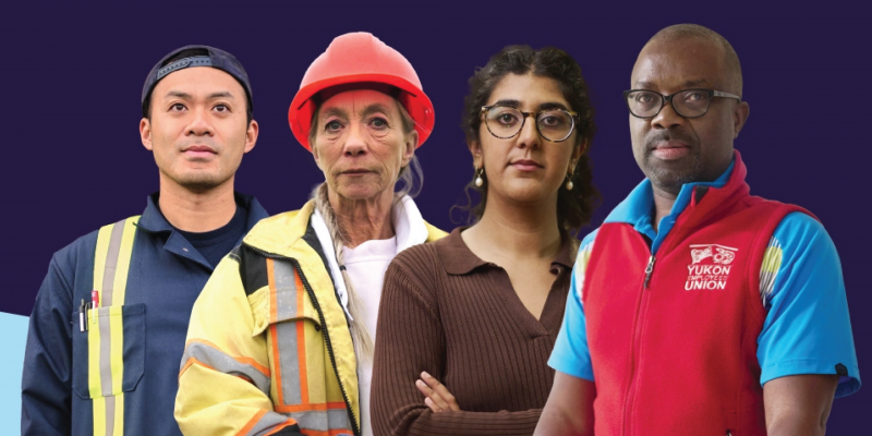 An image of public service workers in front of a blue background. PSAC has inquired about proposed early retirement incentives for public service workers.