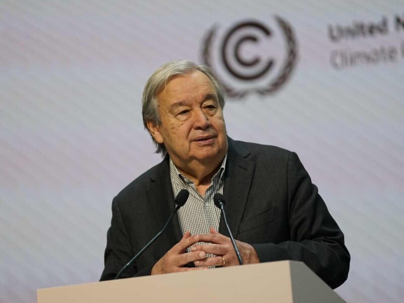 UN General-Secretary António Guterres at COP30 in Belem.
