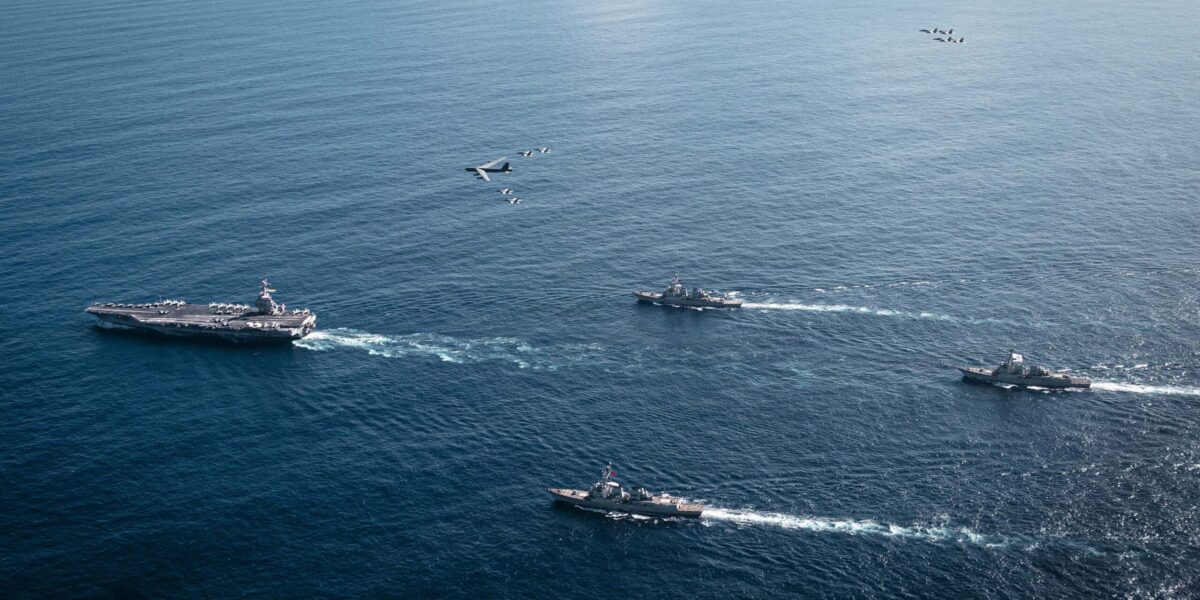 The US fleet off the coast of Venezuela.