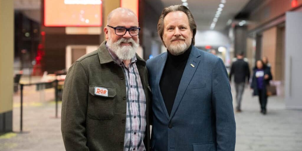 Rob Ashton (left) pictured with USW Canada president Marty Warren.