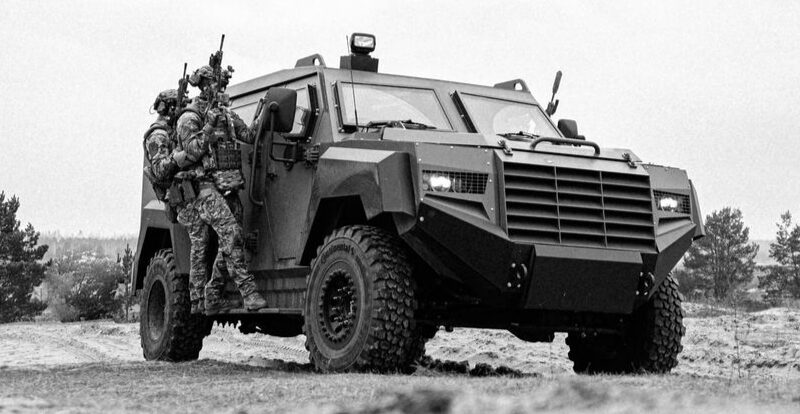 A Roshel built Senator armoured vehicle of the type sold to ICE in the US.
