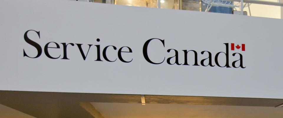 Service Canada sign.
