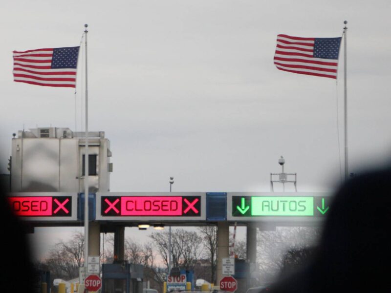 A Canada-US border crossing.