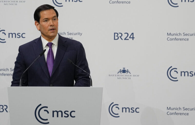 Secretary Marco Rubio speaking at the Munich Security Conference in Munich, Germany, February 14, 2026.