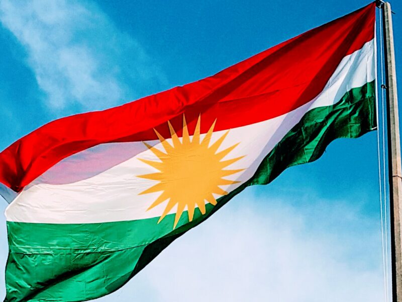 The Kurdish flag.