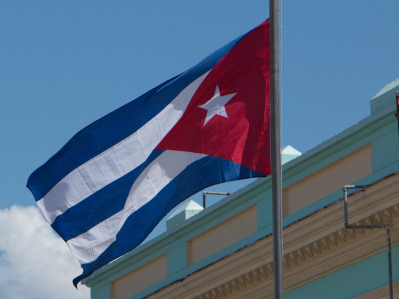 The Cuban flag.