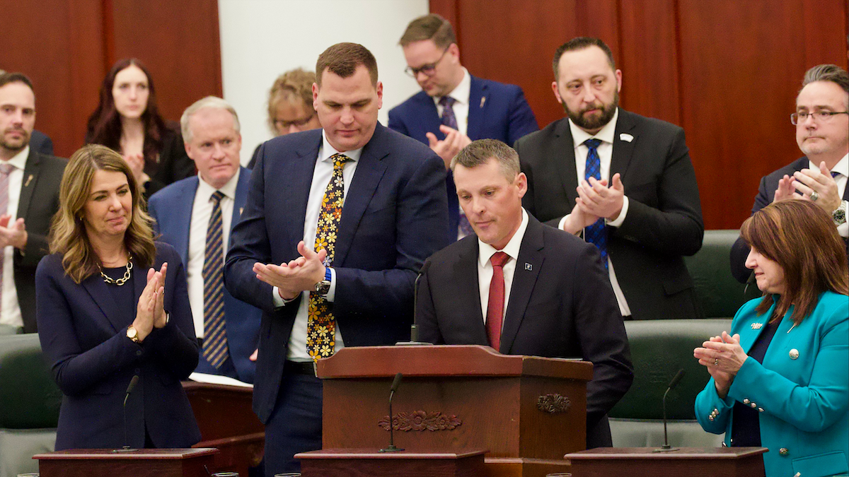 UCP Finance Minister Nate Horner in the Legislature to deliver his Budget Speech.