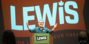 Avi Lewis at a campaign event.