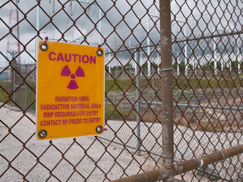 A nuclear hazard sign.