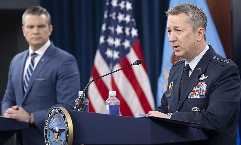 US Secretary of War Pete Hegseth and US Chairman of the Joint Chiefs of Staff General Dan Caine discuss the illegal US attack on Iran.