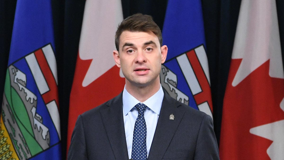 Alberta Municipal Affairs Minister and book-banning culture warrior Dan Williams at last Thursday’s news conference.