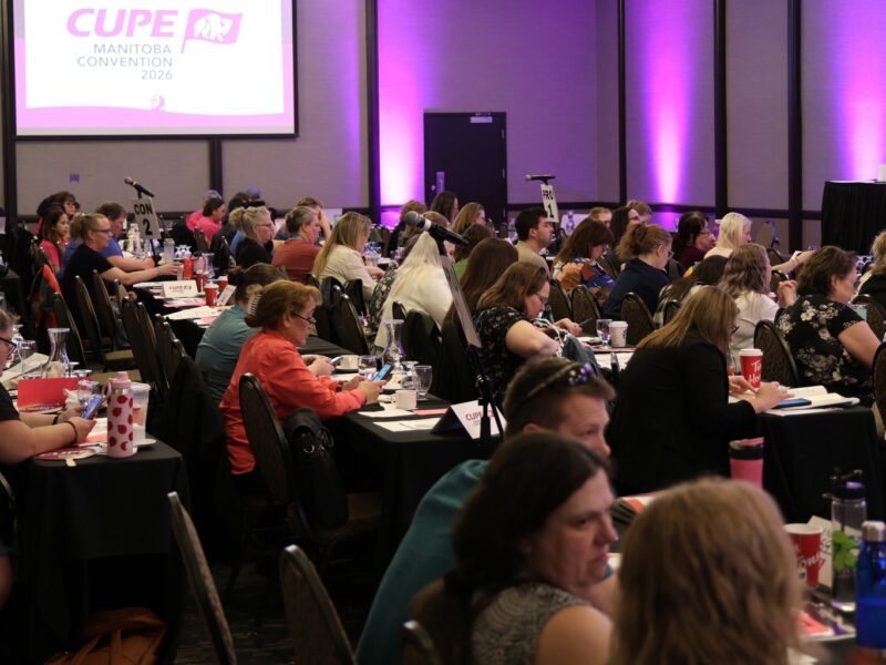 An image of delegates at the CUPE Manitoba convention.