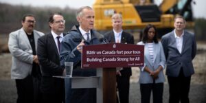 Mark Carney announcing a new graphite mine in Quebec in May of 2026.