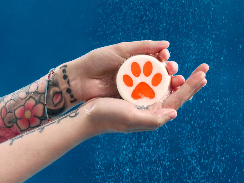 The new Paws off or Pets soap.