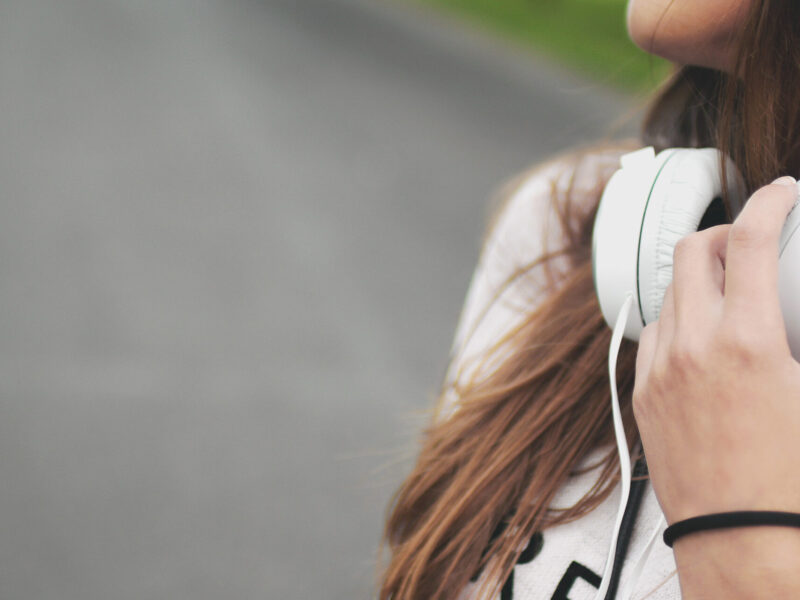 A person with headphones.