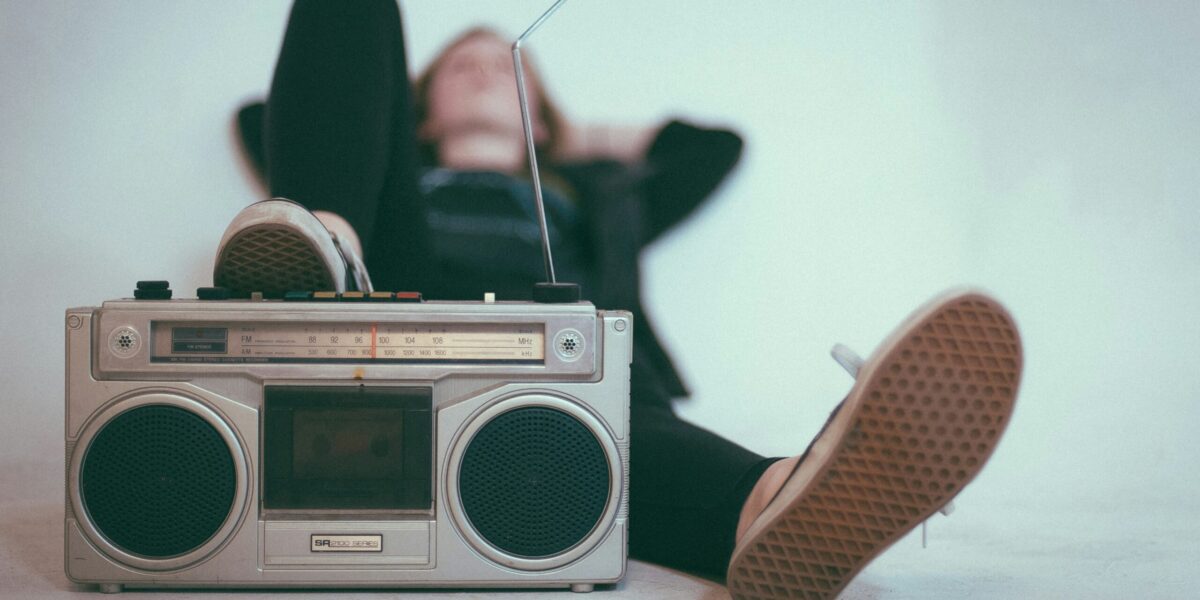 A person listening to music.