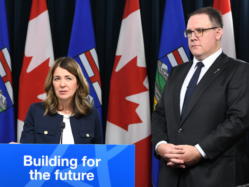 Alberta Premier Danielle Smith and Finance Minister Jason Nixon.