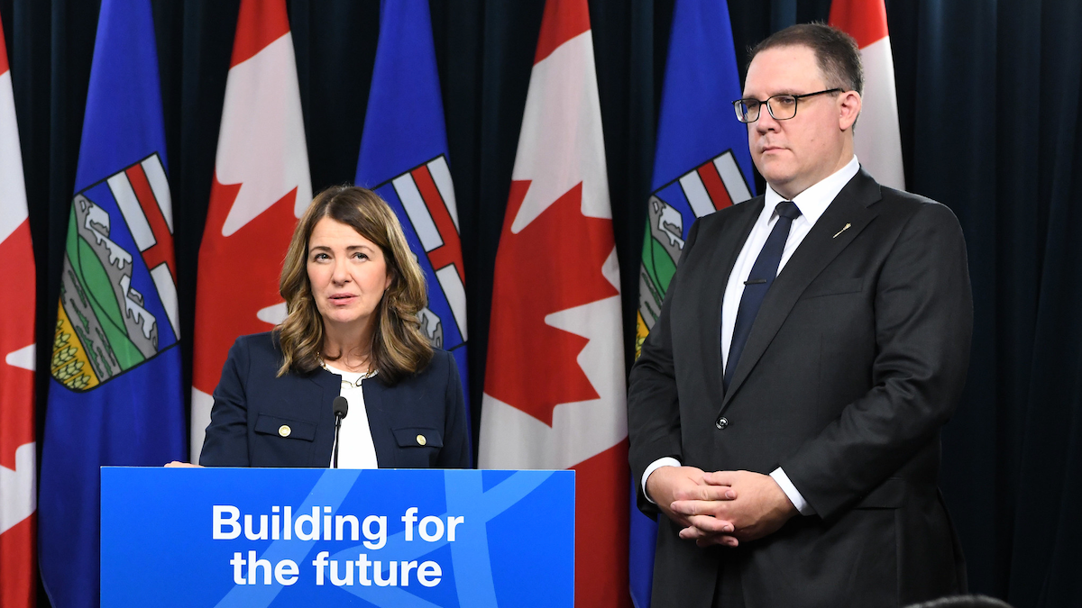 Alberta Premier Danielle Smith and Finance Minister Jason Nixon.