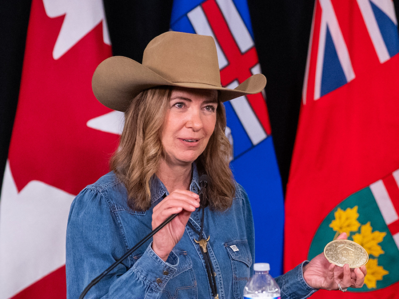 Alberta Premier Danielle Smith – nice hat, but not evidence of a unique Alberta culture.