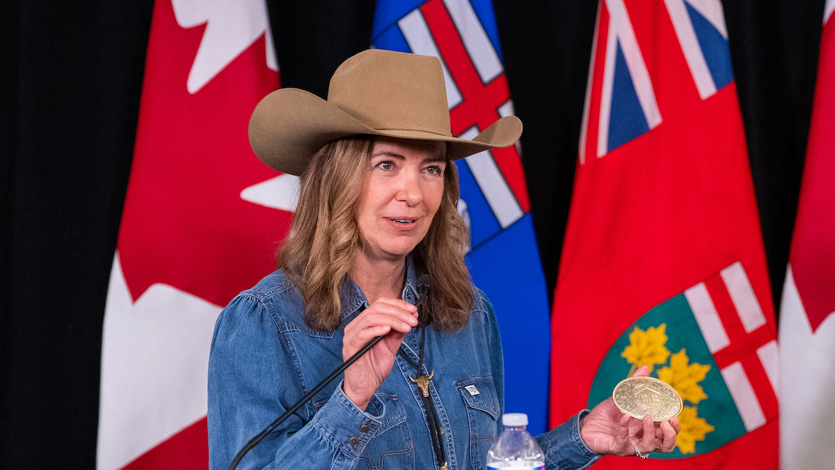 Alberta Premier Danielle Smith – nice hat, but not evidence of a unique Alberta culture.