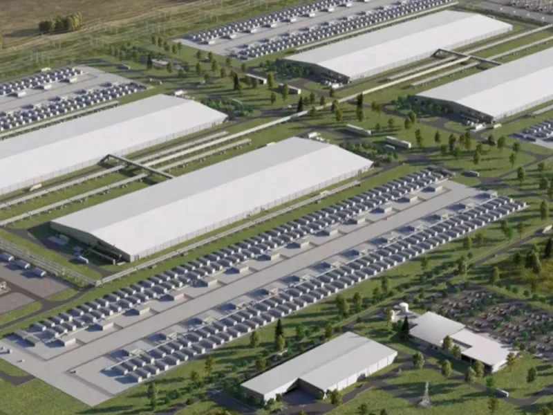 An virtual rendering of what the AI data centre might look like