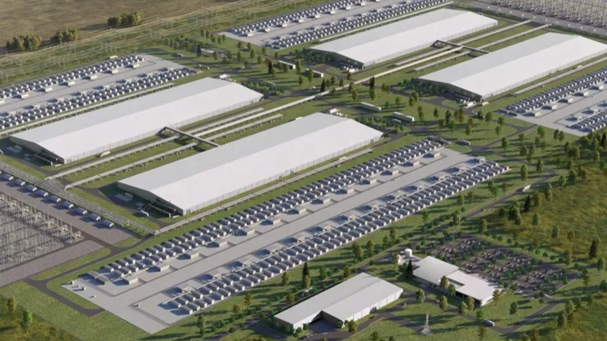 An virtual rendering of what the AI data centre might look like
