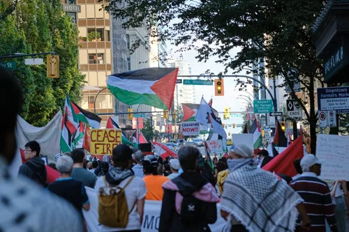 A rally held by Vote Palestine Vancouver.